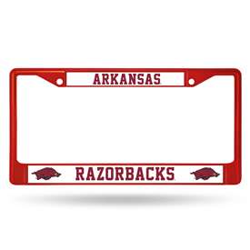 Arkansas Razorbacks Colored Chrome 12 x 6 Red License Plate Frame  
