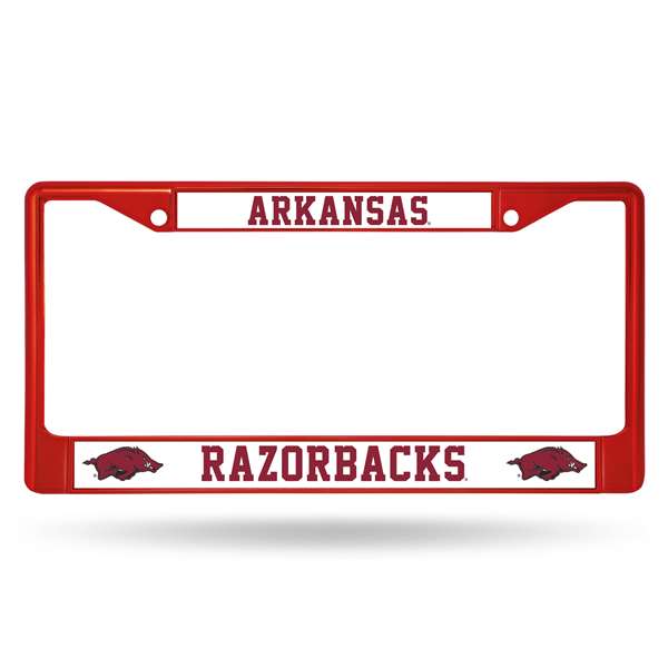 Arkansas Razorbacks Colored Chrome 12 x 6 Red License Plate Frame  