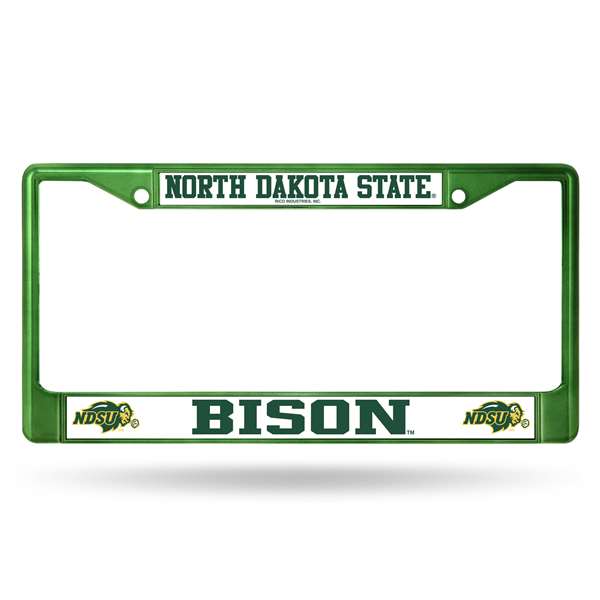 North Dakota State Bisons Colored Chrome 12 x 6 Green License Plate Frame  