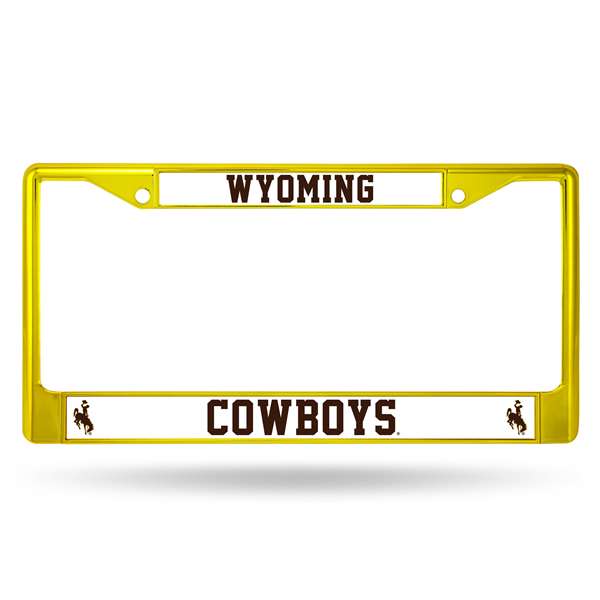 Wyoming Cowboys Colored Chrome 12 x 6 License Plate Frame  