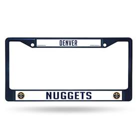 Denver Nuggets Colored Chrome 12 x 6 Navy License Plate Frame  