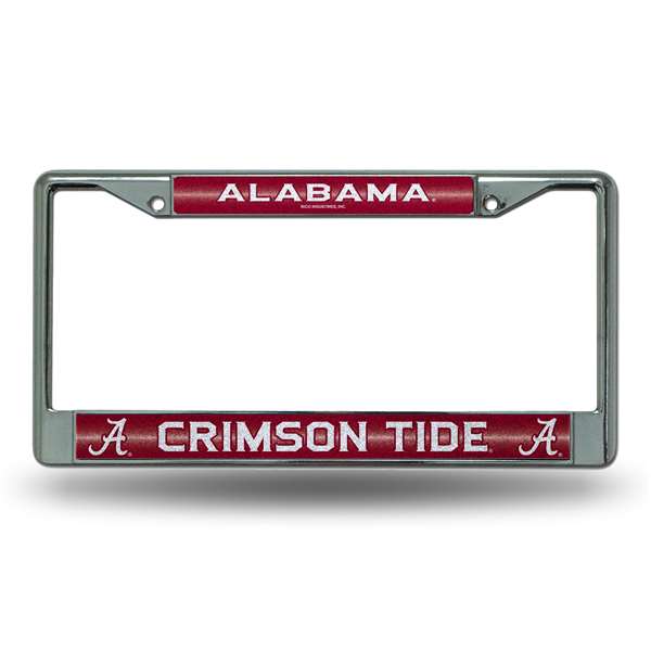 Alabama Crimson Tide Classic 12" x 6" Silver Bling Chrome Car/Truck/SUV Auto Accessory    