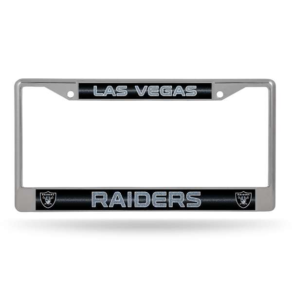 Las Vegas Raiders Classic 12" x 6" Silver Bling Chrome Car/Truck/SUV Auto Accessory    