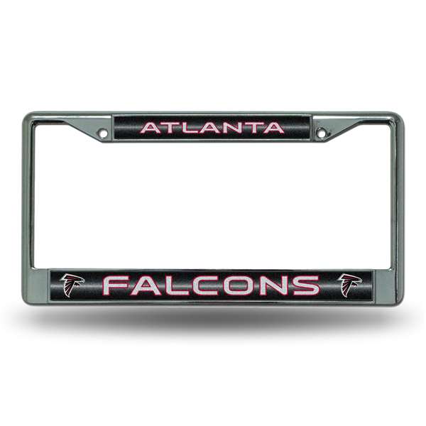 Atlanta Falcons Classic 12" x 6" Silver Bling Chrome Car/Truck/SUV Auto Accessory    