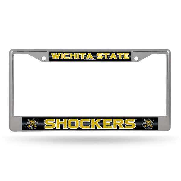 Wichita State Shockers Classic 12" x 6" Silver Bling Chrome Car/Truck/SUV Auto Accessory    