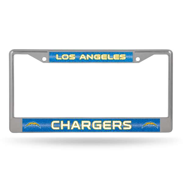 Los Angeles Chargers Classic 12" x 6" Silver Bling Chrome Car/Truck/SUV Auto Accessory    