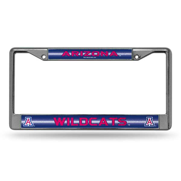 Arizona Wildcats Classic 12" x 6" Silver Bling Chrome Car/Truck/SUV Auto Accessory    