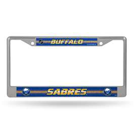 Buffalo Sabres Classic 12" x 6" Silver Bling Chrome Car/Truck/SUV Auto Accessory    