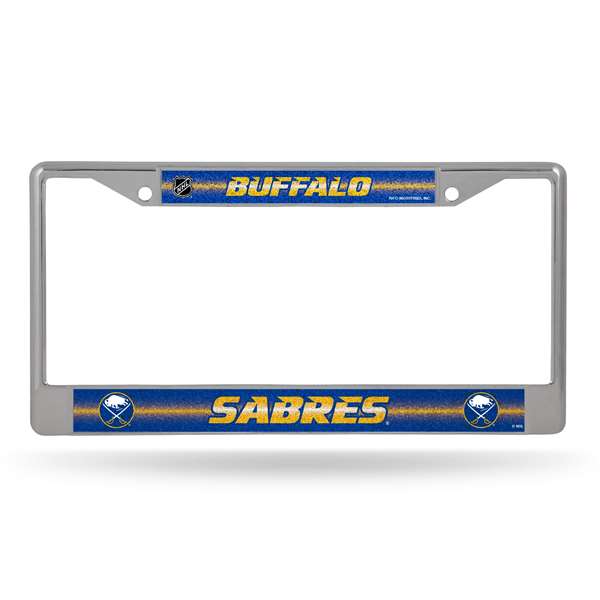 Buffalo Sabres Classic 12" x 6" Silver Bling Chrome Car/Truck/SUV Auto Accessory    