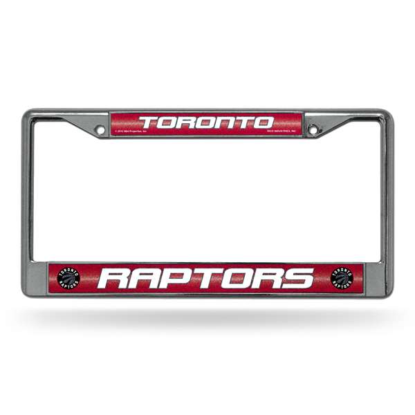Toronto Raptors Classic 12" x 6" Silver Bling Chrome Car/Truck/SUV Auto Accessory    