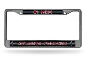 Atlanta Falcons #1 Mom 12" x 6" Silver Bling Chrome Car/Truck/SUV Auto Accessory    