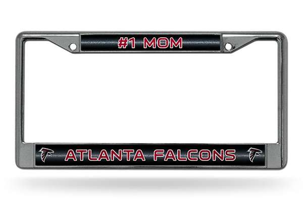 Atlanta Falcons #1 Mom 12" x 6" Silver Bling Chrome Car/Truck/SUV Auto Accessory    