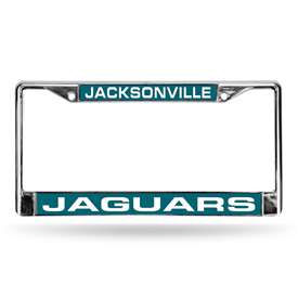 Jacksonville Jaguars Standard 12" x 6" Laser Cut Chrome Frame - Car/Truck/SUV Automobile Accessory    