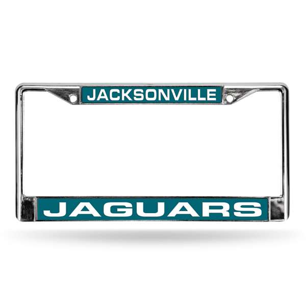 Jacksonville Jaguars Standard 12" x 6" Laser Cut Chrome Frame - Car/Truck/SUV Automobile Accessory    