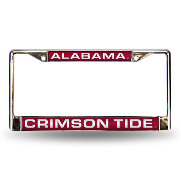 Alabama Crimson Tide Red 12" x 6" Laser Cut Chrome Frame - Car/Truck/SUV Automobile Accessory    