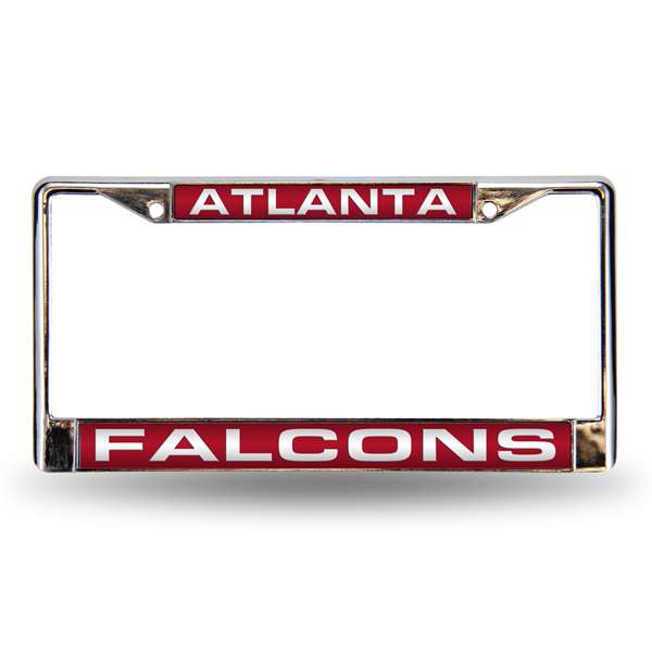 Atlanta Falcons Red 12" x 6" Laser Cut Chrome Frame - Car/Truck/SUV Automobile Accessory    