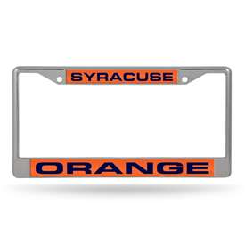 Syracuse Orange Alternate 12" x 6" Laser Cut Chrome Frame - Car/Truck/SUV Automobile Accessory    