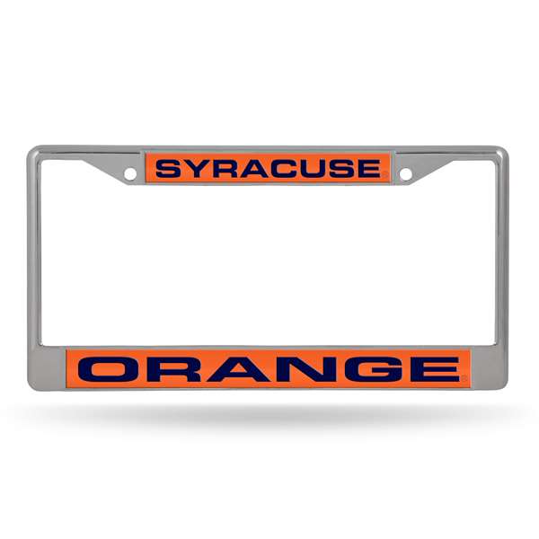 Syracuse Orange Alternate 12" x 6" Laser Cut Chrome Frame - Car/Truck/SUV Automobile Accessory    
