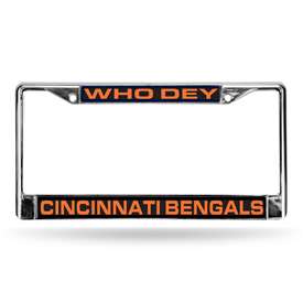Cincinnati Bengals Alternate 12" x 6" Laser Cut Chrome Frame - Car/Truck/SUV Automobile Accessory    
