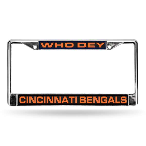 Cincinnati Bengals Alternate 12" x 6" Laser Cut Chrome Frame - Car/Truck/SUV Automobile Accessory    