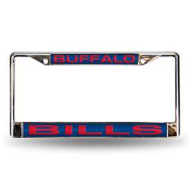 Buffalo Bills Blue 12" x 6" Laser Cut Chrome Frame - Car/Truck/SUV Automobile Accessory    