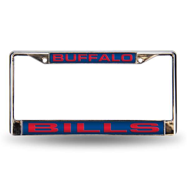 Buffalo Bills Blue 12" x 6" Laser Cut Chrome Frame - Car/Truck/SUV Automobile Accessory    