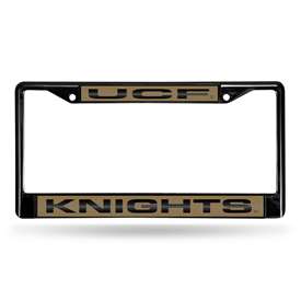 Central Florida Knights - UCF UCF Black 12" x 6" Black Laser Cut Chrome Frame - Car/Truck/SUV Automobile Accessory    