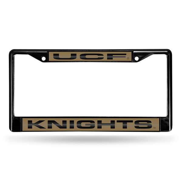 Central Florida Knights - UCF UCF Black 12" x 6" Black Laser Cut Chrome Frame - Car/Truck/SUV Automobile Accessory    