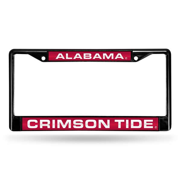 Alabama Crimson Tide Black 12" x 6" Black Laser Cut Chrome Frame - Car/Truck/SUV Automobile Accessory    