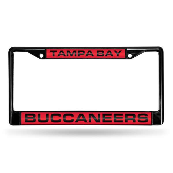 Tampa Bay Buccaneers Black 12" x 6" Black Laser Cut Chrome Frame - Car/Truck/SUV Automobile Accessory    