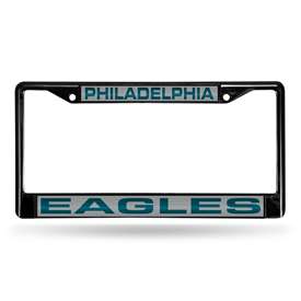 Philadelphia Eagles Black 12" x 6" Black Laser Cut Chrome Frame - Car/Truck/SUV Automobile Accessory    