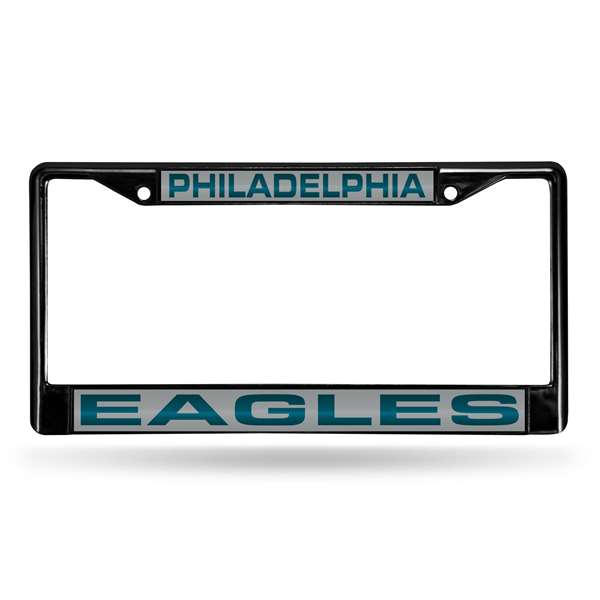 Philadelphia Eagles Black 12" x 6" Black Laser Cut Chrome Frame - Car/Truck/SUV Automobile Accessory    
