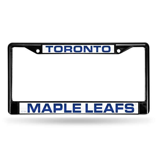 Toronto Maple Leafs Black 12" x 6" Black Laser Cut Chrome Frame - Car/Truck/SUV Automobile Accessory    