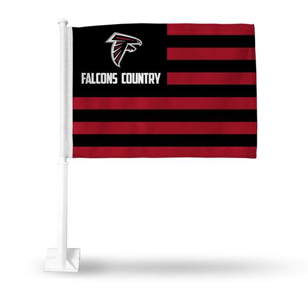Atlanta Falcons Country Double Sided Car Flag -  16" x 19" - Strong Pole that Hooks Onto Car/Truck/Automobile    