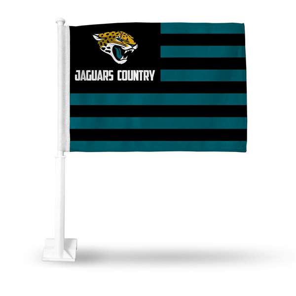 Jacksonville Jaguars Country Double Sided Car Flag -  16" x 19" - Strong Pole that Hooks Onto Car/Truck/Automobile    