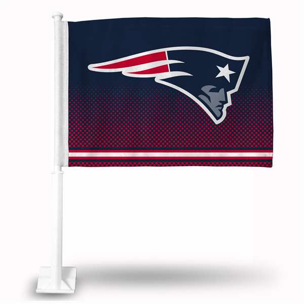 New England Patriots Alternate Double Sided Car Flag -  16" x 19" - Strong Pole that Hooks Onto Car/Truck/Automobile    