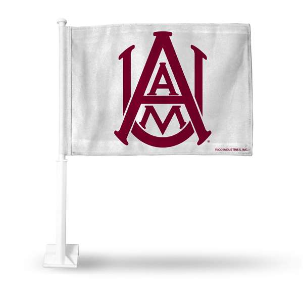 Alabama A&M Bulldogs Alternate Double Sided Car Flag -  16" x 19" - Strong Pole that Hooks Onto Car/Truck/Automobile    