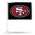 San Francisco 49ers Black Double Sided Car Flag -  16" x 19" - Strong Pole that Hooks Onto Car/Truck/Automobile    
