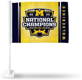 Michigan Wolverines 2023-24 CFP National Champions Car Flag  