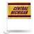 Central Michigan Chippewas Standard Double Sided Car Flag -  16" x 19" - Strong Pole that Hooks Onto Car/Truck/Automobile    