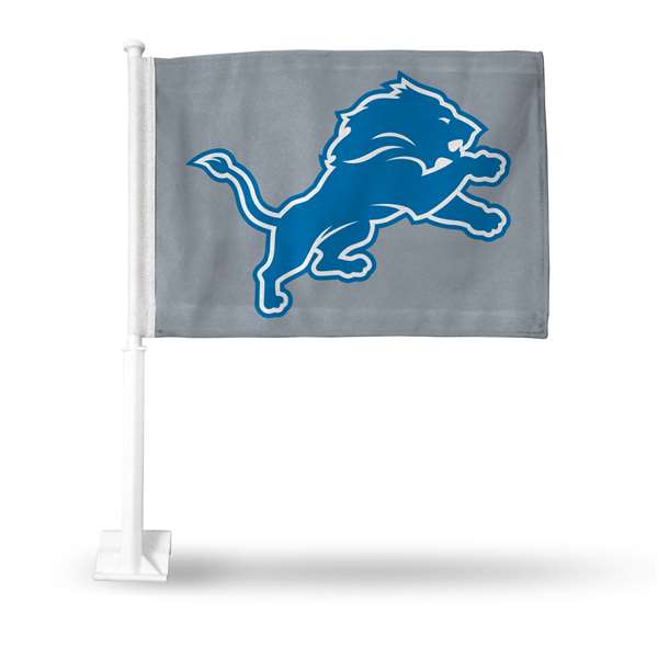 Detroit Lions Alternate Double Sided Car Flag -  16" x 19" - Strong Pole that Hooks Onto Car/Truck/Automobile    