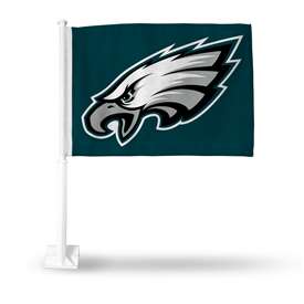 Philadelphia Eagles Standard Double Sided Car Flag -  16" x 19" - Strong Pole that Hooks Onto Car/Truck/Automobile    