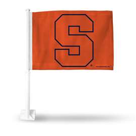 Syracuse Orange Alternate Double Sided Car Flag -  16" x 19" - Strong Pole that Hooks Onto Car/Truck/Automobile    