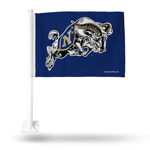 Naval Academy Midshipmen Standard Double Sided Car Flag -  16" x 19" - Strong Pole that Hooks Onto Car/Truck/Automobile    