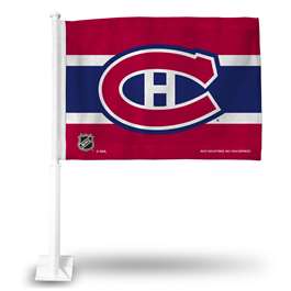 Montreal Canadiens Standard Double Sided Car Flag -  16" x 19" - Strong Pole that Hooks Onto Car/Truck/Automobile    