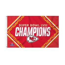 Kansas City Chiefs Super Bowl LVIII Champions Banner Flag 3X4 ft 