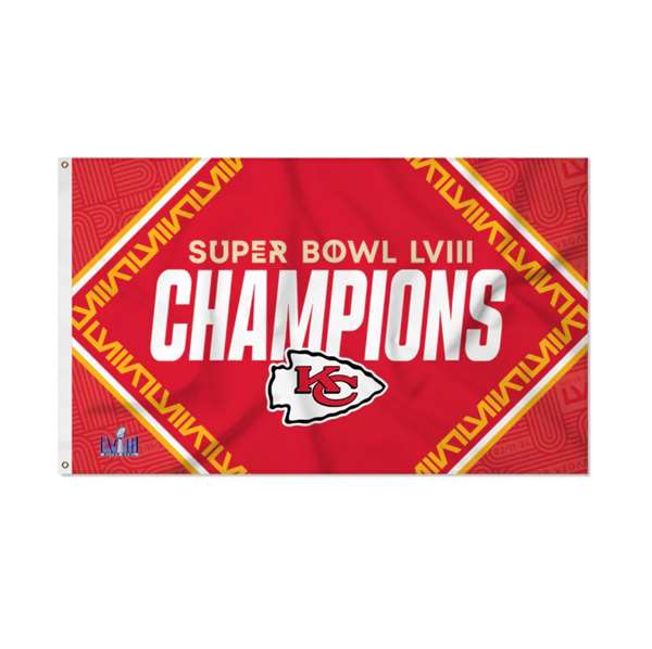 Kansas City Chiefs Super Bowl LVIII Champions Banner Flag 3X4 ft