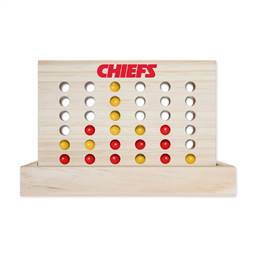 Kansas City Chiefs  Wooden 4 in a Row Board Game Line up 4 Game Travel Board Games for Kids and Adults    