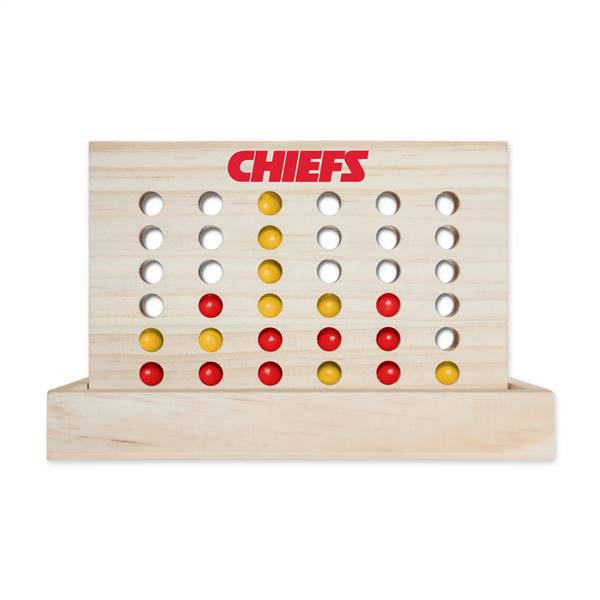 Kansas City Chiefs  Wooden 4 in a Row Board Game Line up 4 Game Travel Board Games for Kids and Adults    