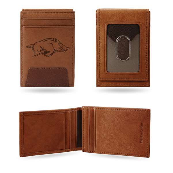 Arkansas Razorbacks Genuine Leather Front Pocket Wallet  